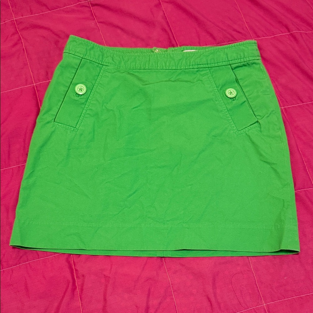Lilly Pulitzer Vintage Green Mini Skirt with Button Details, Ladies Size 4, VGUC